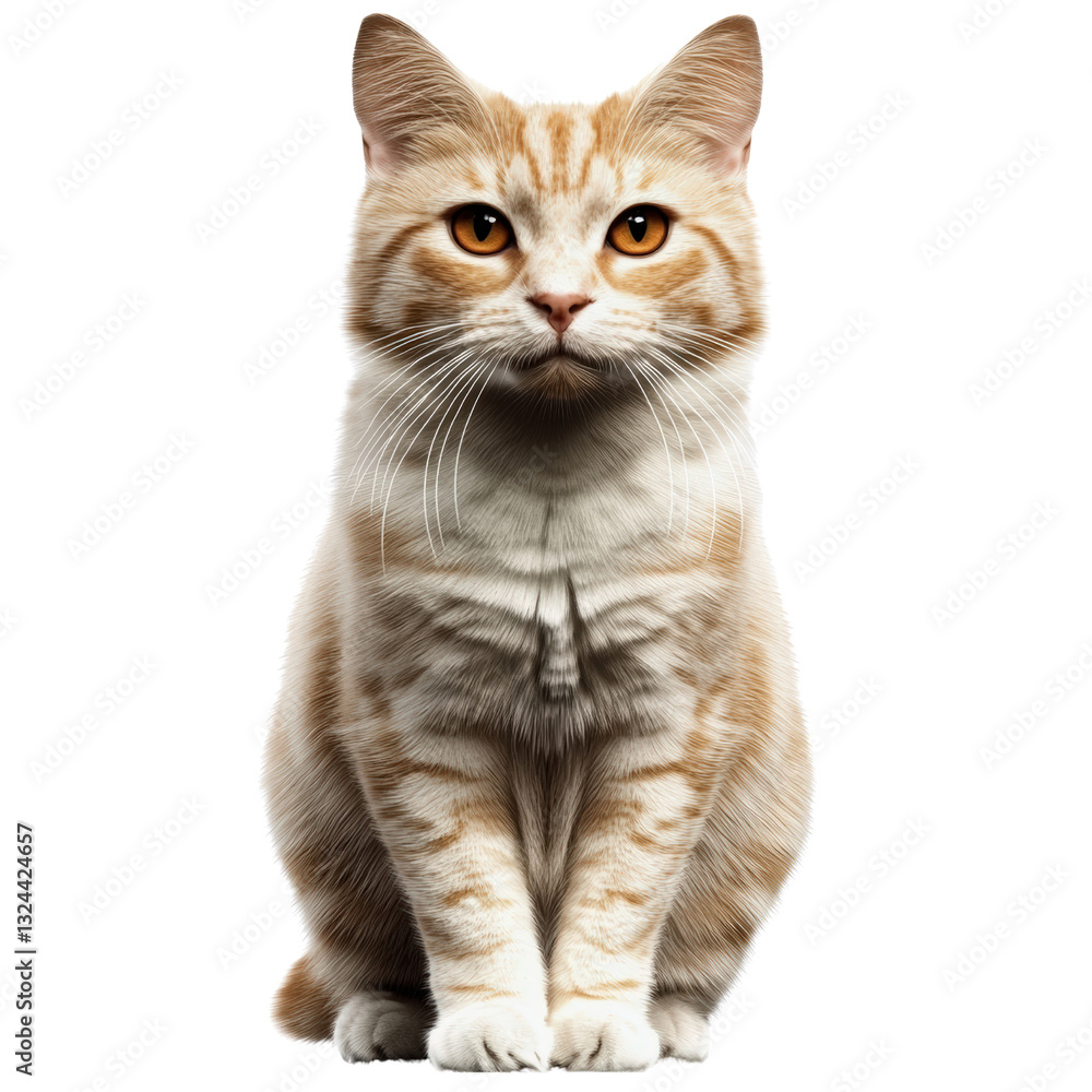 Poster adorable cat relaxing comfortably on a soft surface with its striking features and playful expressio