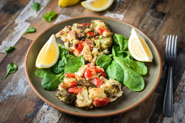 Homemade prepared healthy and keto diet dish