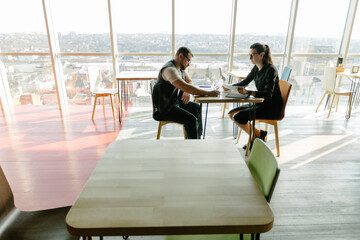 office workers doing brainstorming