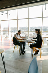 office workers doing brainstorming