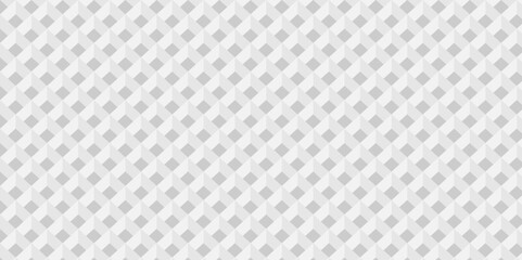 Minimal cubes geometric tile and mosaic wall grid retro digital hexagon technology wallpaper background. white and gray block cube structure backdrop square triangle texture vintage design.	