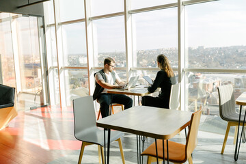 office workers doing brainstorming