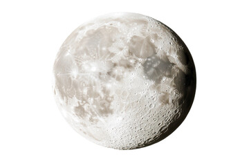 Obraz premium Bright full moon with detailed craters at night, cut out