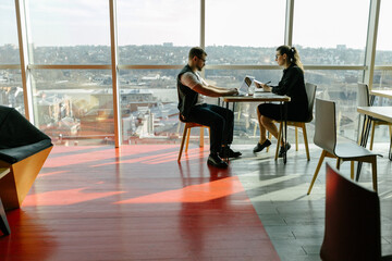 office workers doing brainstorming