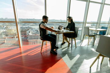 office workers doing brainstorming