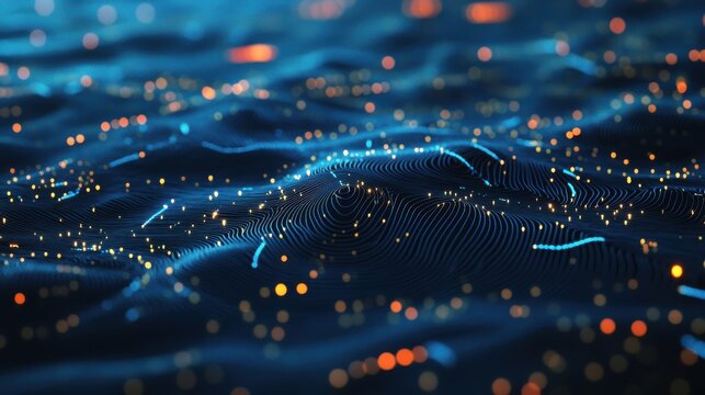 Abstract radar map interface on blue backdrop. Spy and cyber terrorism concept. 3D Rendering