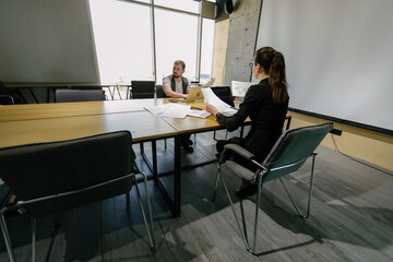 office workers doing brainstorming