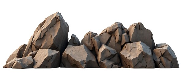 rock stones, graphite brown stone boulders on cliff