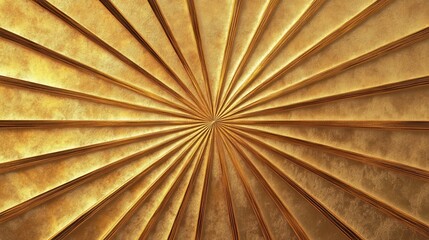 Art Deco Golden Sunburst Pattern with Geometric Design