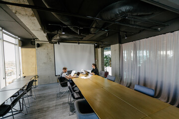 office workers doing brainstorming