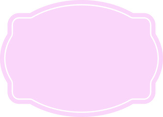 Pink decorative label shape.
Pastel pink decorative frame design Isolated.
Vintage classic label flat vector.
blank frame.
Frame for cutting.
Transparent background.