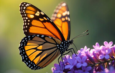 Fototapeta premium butterfly on flower