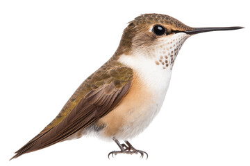 Obraz premium Hummingbird perched with feathers fluffed up, cut out