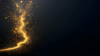 Golden Burst of Light Particles on a Dark Background With Elegant and Festive Celebration Lighting Effects