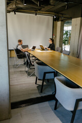 Office workers working together