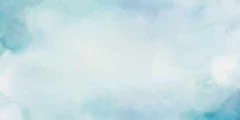 A Gentle and Dreamy Watercolor Background Depicting a Light Blue Sky with Fluffy Clouds Drifting Across, Evoking a Sense of Peace, Calm, and Quiet that Transforms Any Space into a Soothing Retreat.
