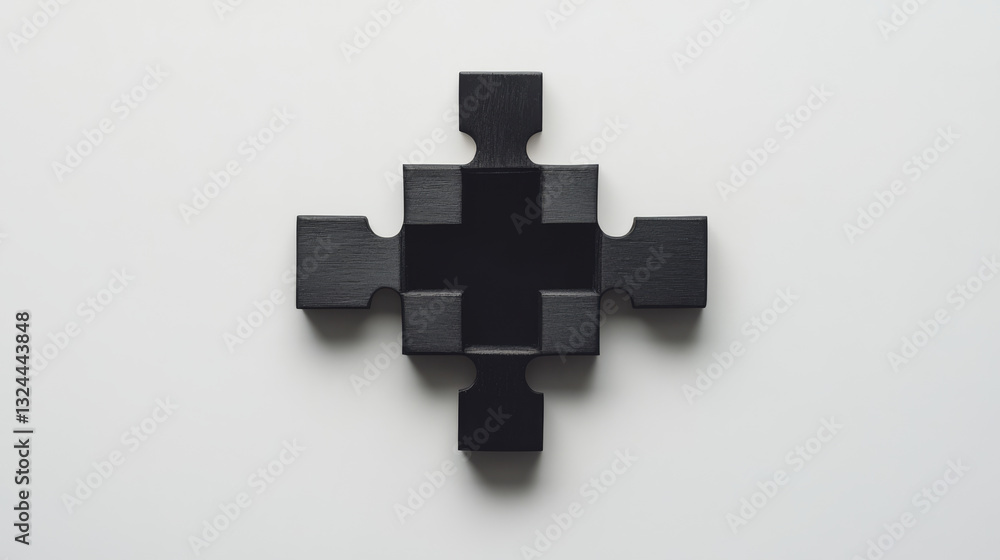 Poster abstract isolated puzzle on white background. network or teamwork symbol composed of polygons. low p