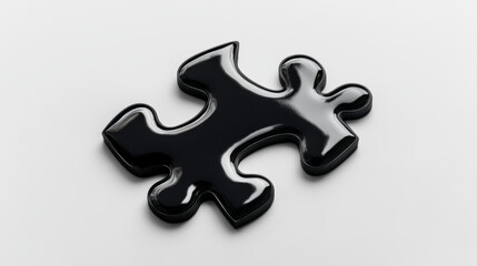 Obraz premium Abstract isolated puzzle on white background. Network or teamwork symbol composed of polygons. Low poly vector illustration. Black wireframe piece of puzzle.