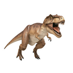 Fototapeta premium Realistic dinosaur standing in a natural setting evoking imagery of prehistoric times and the wonders of evolution isolated on a white background.