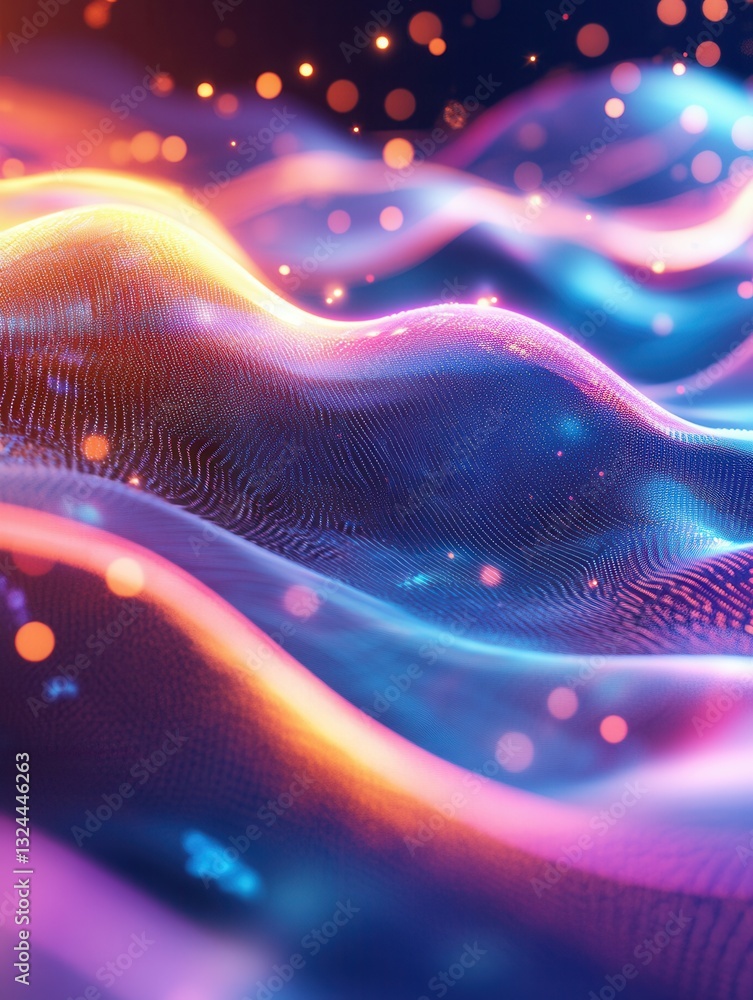 Aufkleber Futuristic mixed reality background with smooth digital textures and augmented reality UI elements