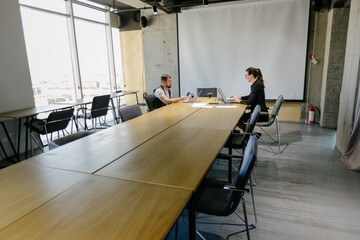 office workers doing brainstorming