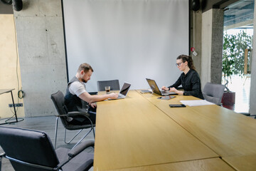 office workers doing brainstorming