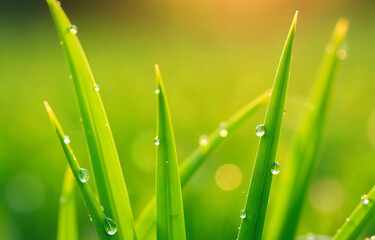 Fototapeta premium dew on grass