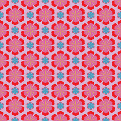 seamless floral pattern red colorful