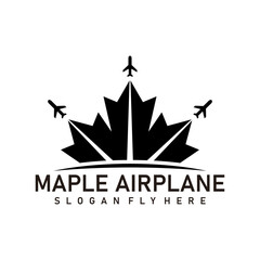maple airplane fly logo concept design vector	
 art