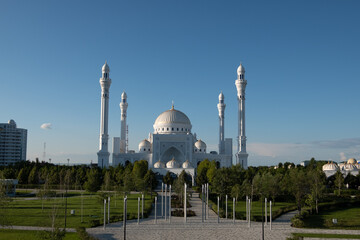 Mosque Pride of Muslims. Russia. Chechnya, city of Shali. The largest mosque in Europe