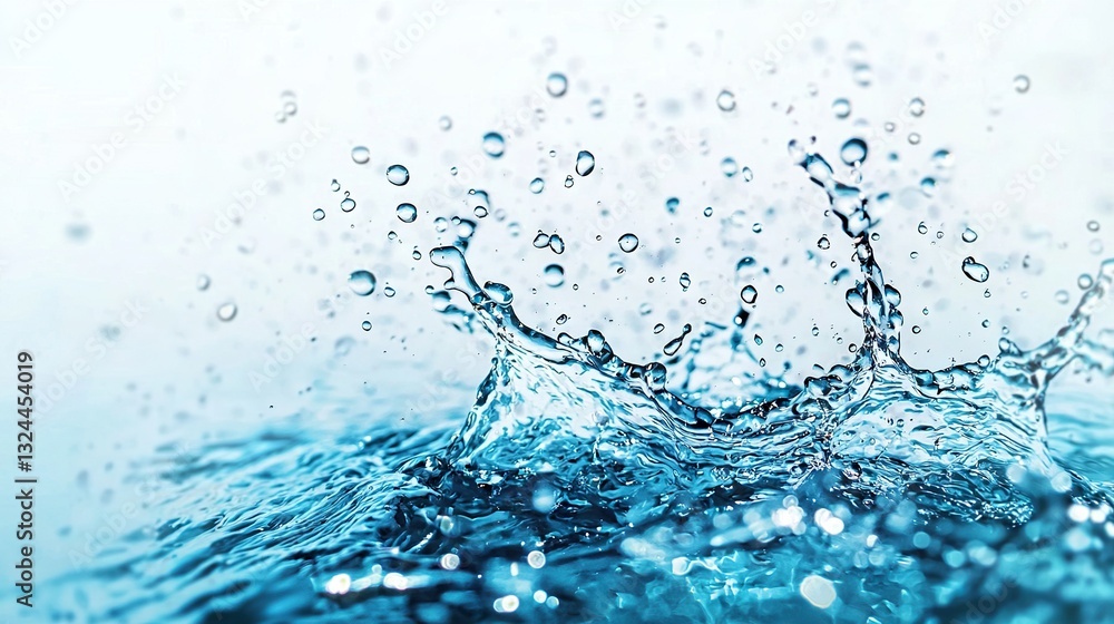 Poster dynamic water splash action in nature high-resolution photo vibrant environment close-up view for im