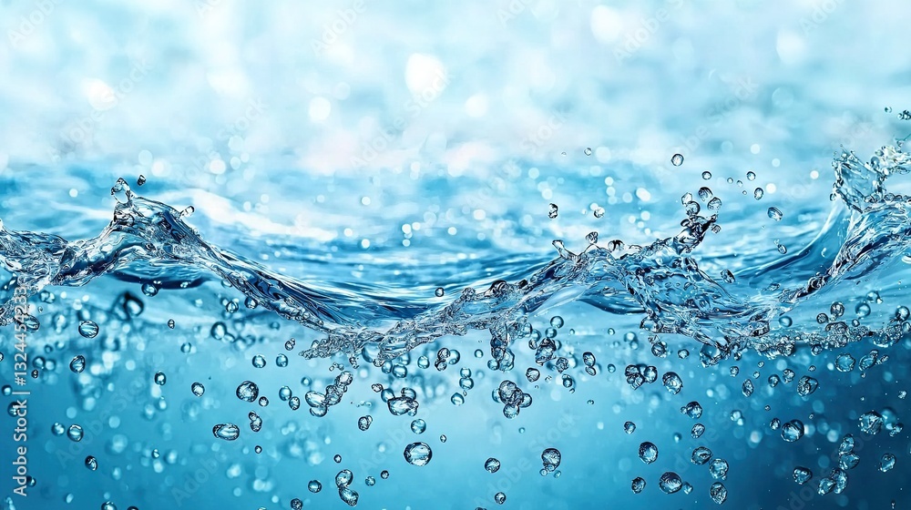 Poster dynamic water splash action underwater scene high-quality image aquatic environment close-up view fl