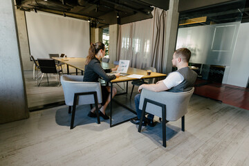 office workers doing brainstorming