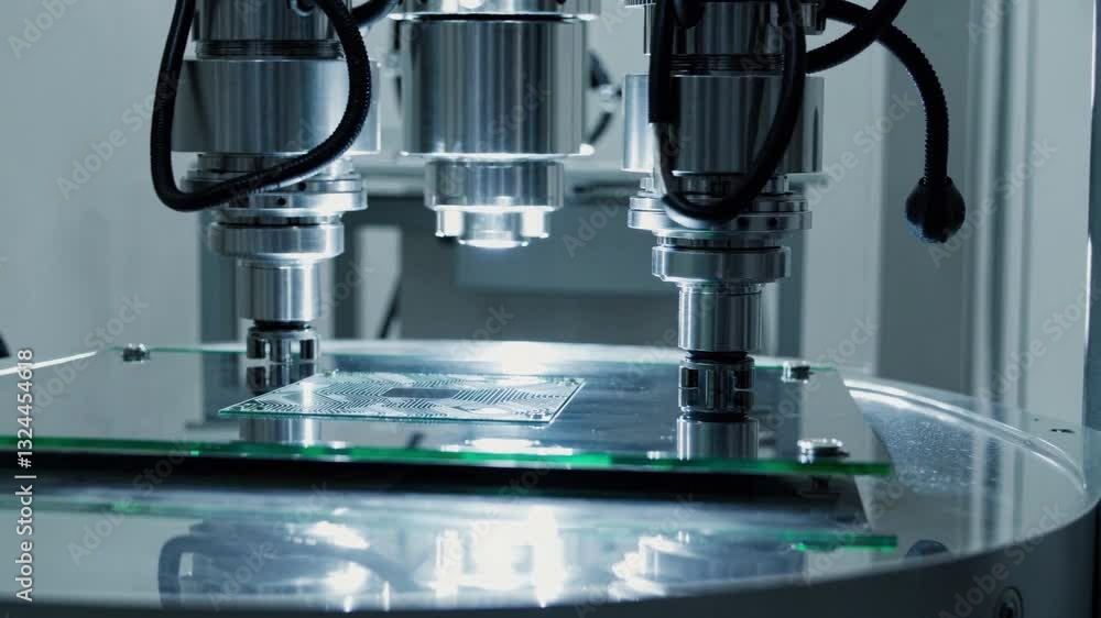 Poster precision robotics in action, showcasing high-tech equipment and innovation in a laboratory setting