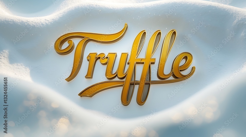 Poster Elegant typography displaying the word Truffle on a snowy background