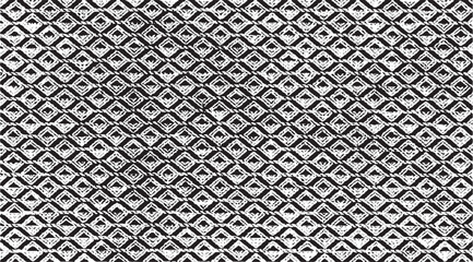 plack and white tileable pattern. Broken plaster wall effect. Grunge worn damask texture design. Distressed fabric texture. Overlay texture design. Vector illustration. Eps10.