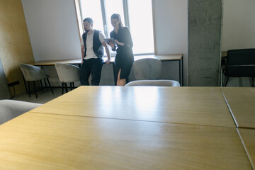 office workers doing brainstorming