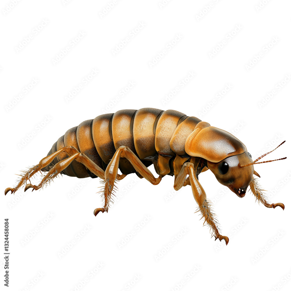 Poster a close-up of a bug resting on a black background highlighting its intricate features and texture is