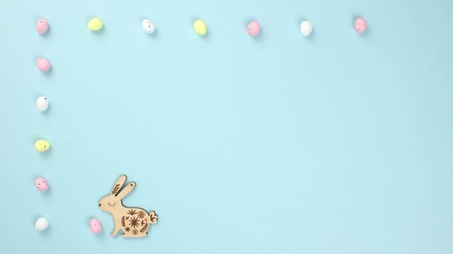 Widescreen Easter Eggs and Bunny Hopping Border