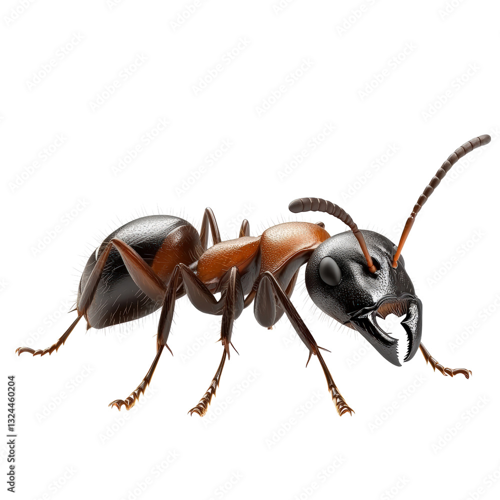 Poster close-up of a busy ant colony with multiple ants crawling over each other in their natural habitat i