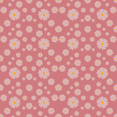 seamless floral pattern with pink flowers 