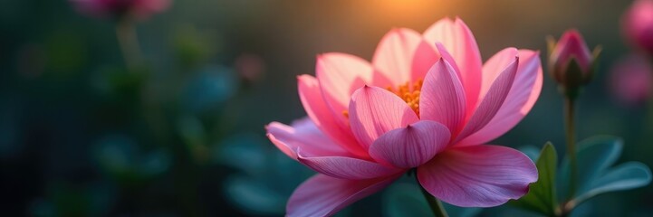 Fototapeta premium Soft luminescence emanates from the delicate petals of a flower, nature, botanicals