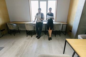 office workers doing brainstorming