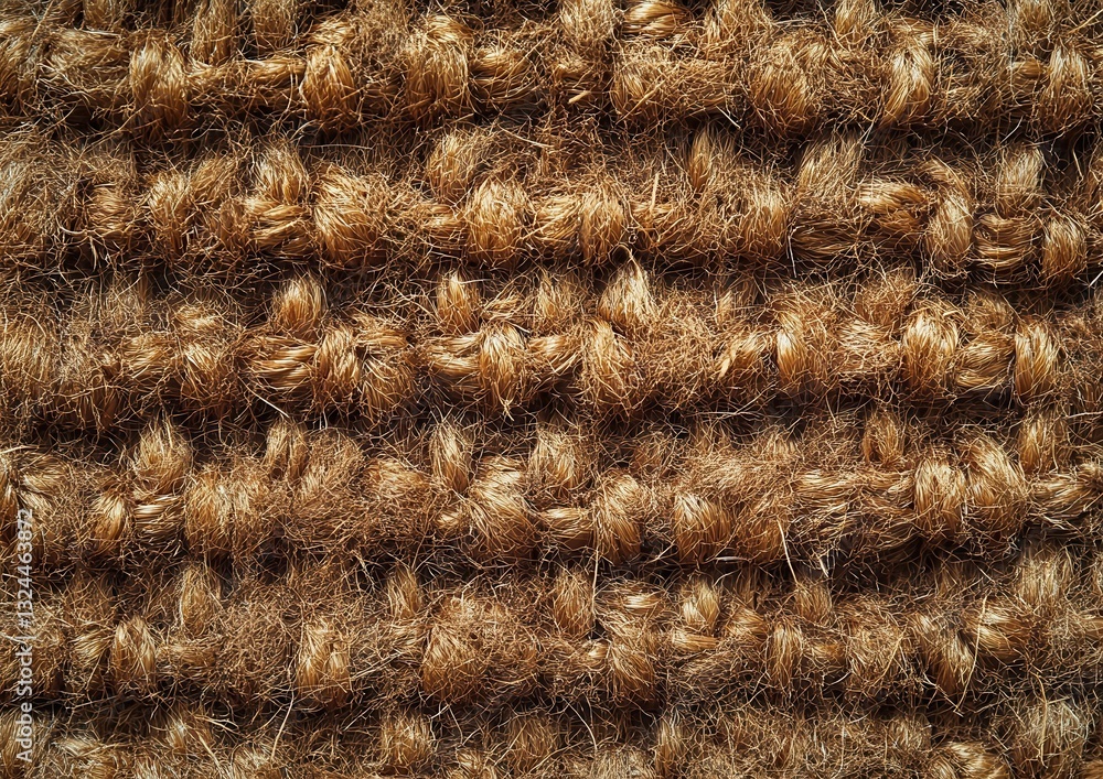 Poster Close-Up View of Natural Jute Fiber Twine Background Showing Texture and Detail in a Rustic Setting Perfect for Various Design Projects