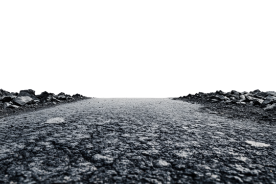 Road to the Horizon: An open road stretches towards the horizon, bordered by rocks, offering a sense of journey, freedom, and endless possibilities.