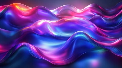 Iridescent waves, abstract background for digital art, design, or presentation