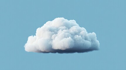 Fluffy white cloud floating in bright blue sky atmospheric scene digital art tranquil environment aerial view