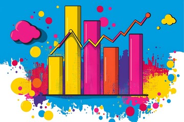 Colorful bar graph growth chart