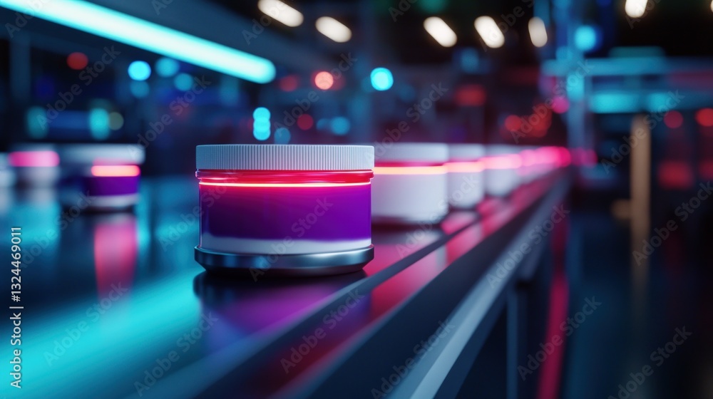 Poster automated production line with containers