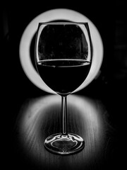 A Glass of wine, wineglass, liquid, black and white, design, luxury